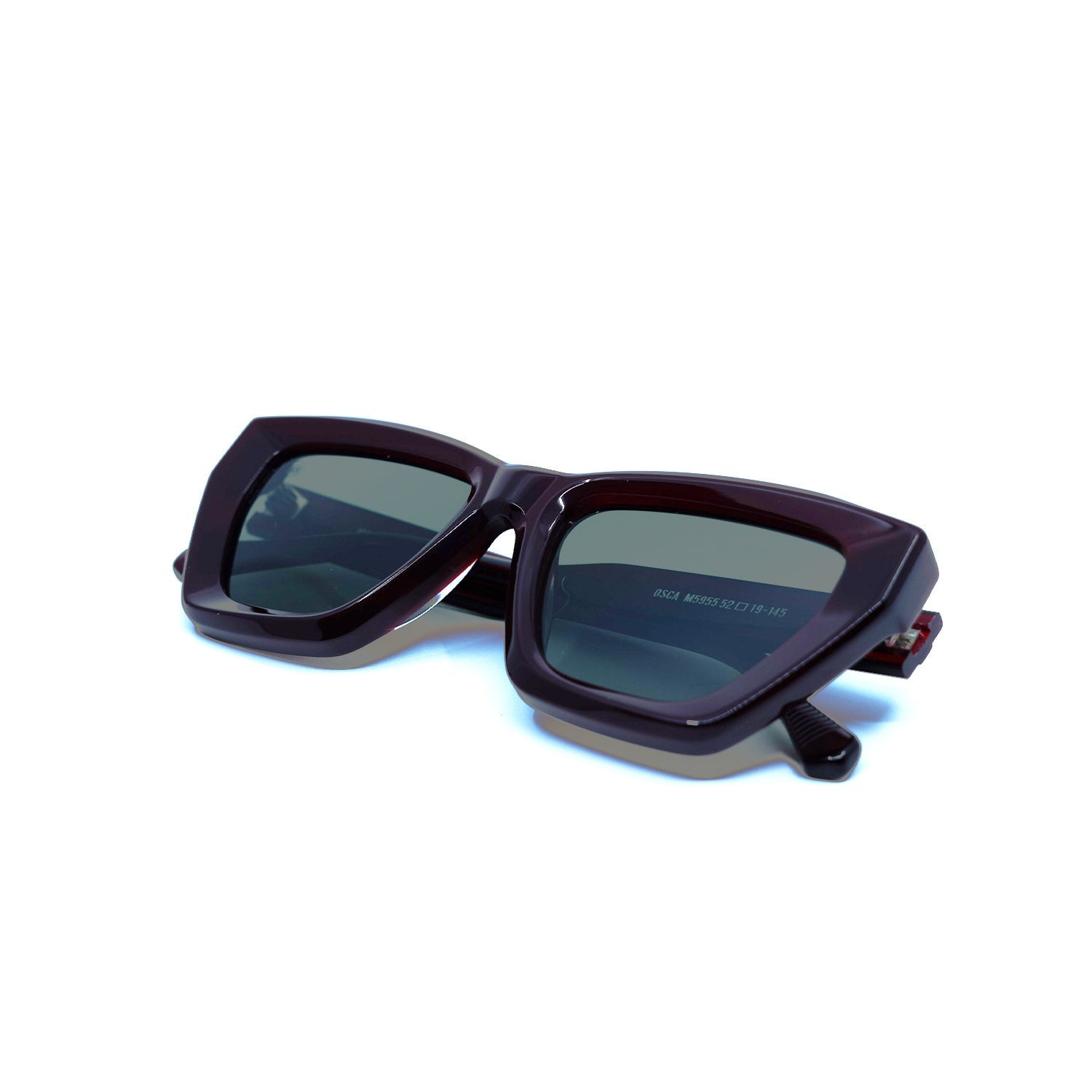 Osca Sunglasses with Velvet Frame & Green Lens