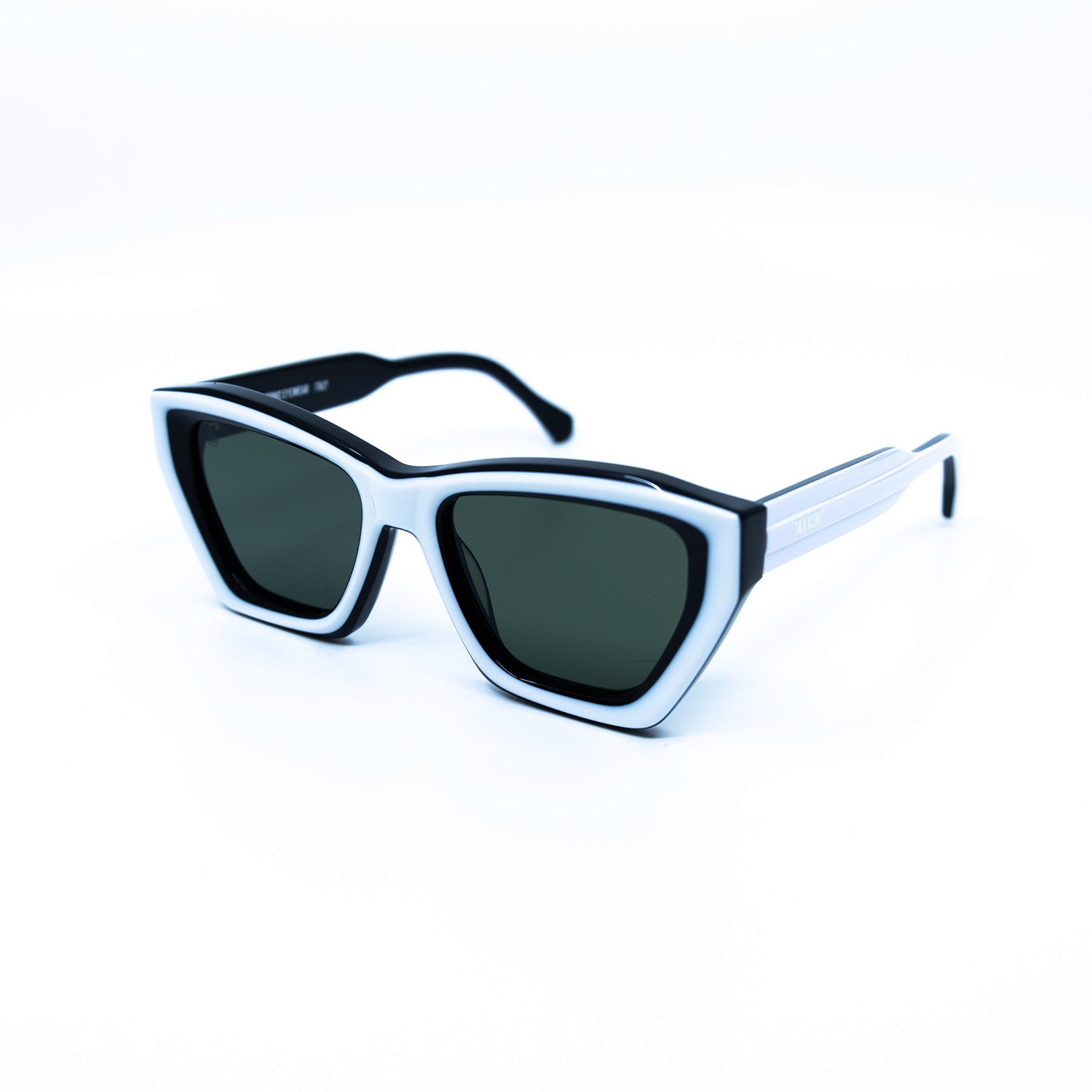 Osca Sunglasses with White Frame & Green Lens