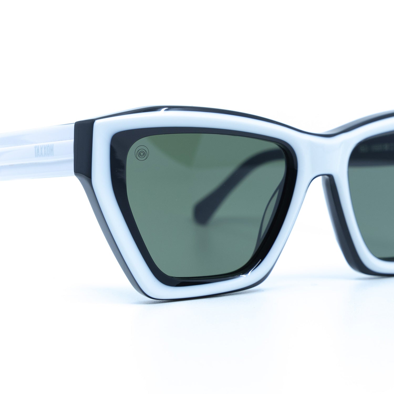 Osca Sunglasses with White Frame & Green Lens