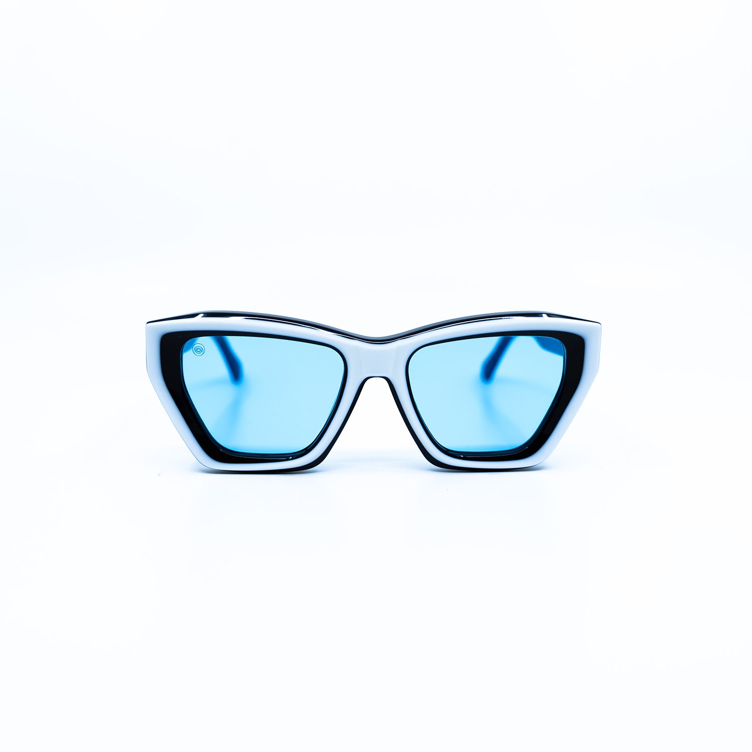 Osca Sunglasses with White Frame & Light Blue Lens