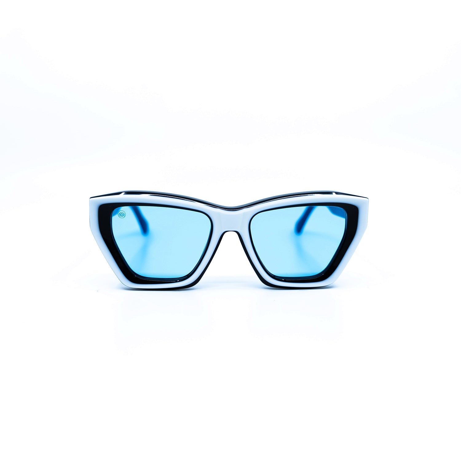 Osca Sunglasses with White Frame & Light Blue Lens