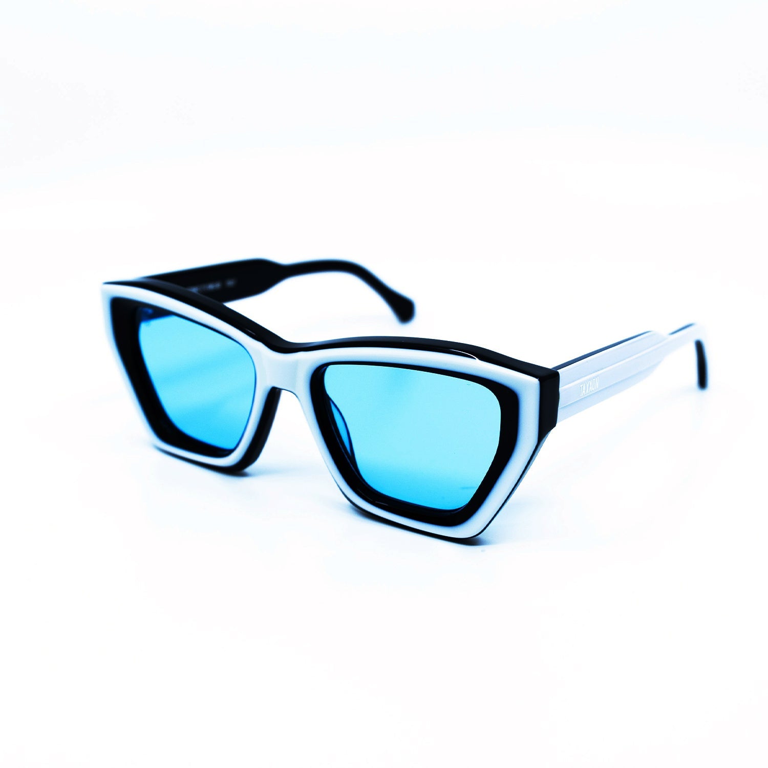 Osca Sunglasses with White Frame & Light Blue Lens