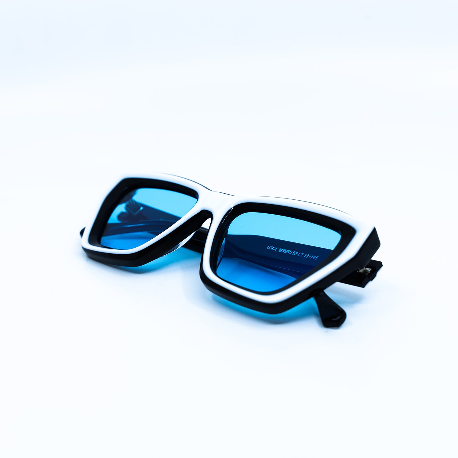 Osca Sunglasses with White Frame & Light Blue Lens