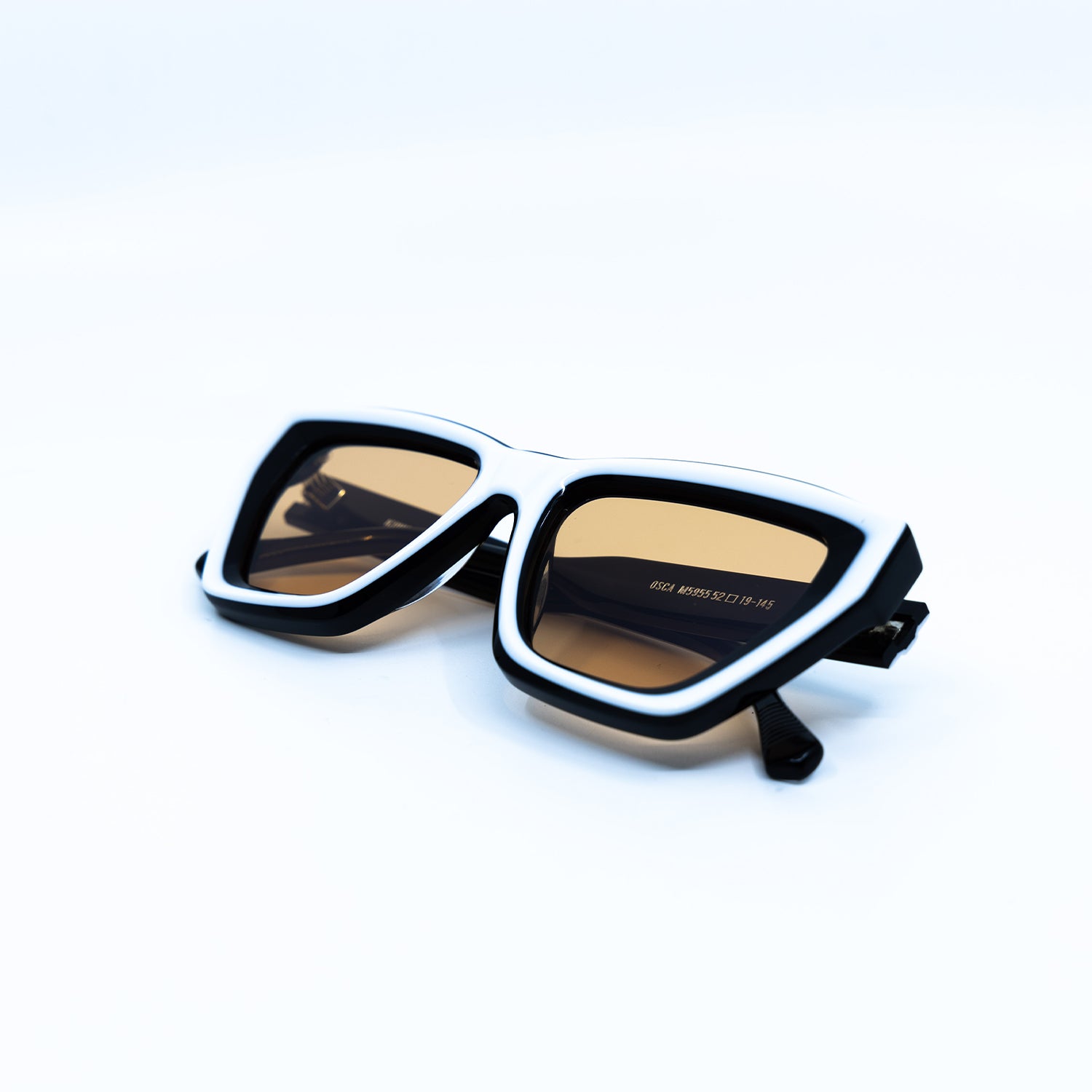 Osca Sunglasses with White Frame & Orange Lens