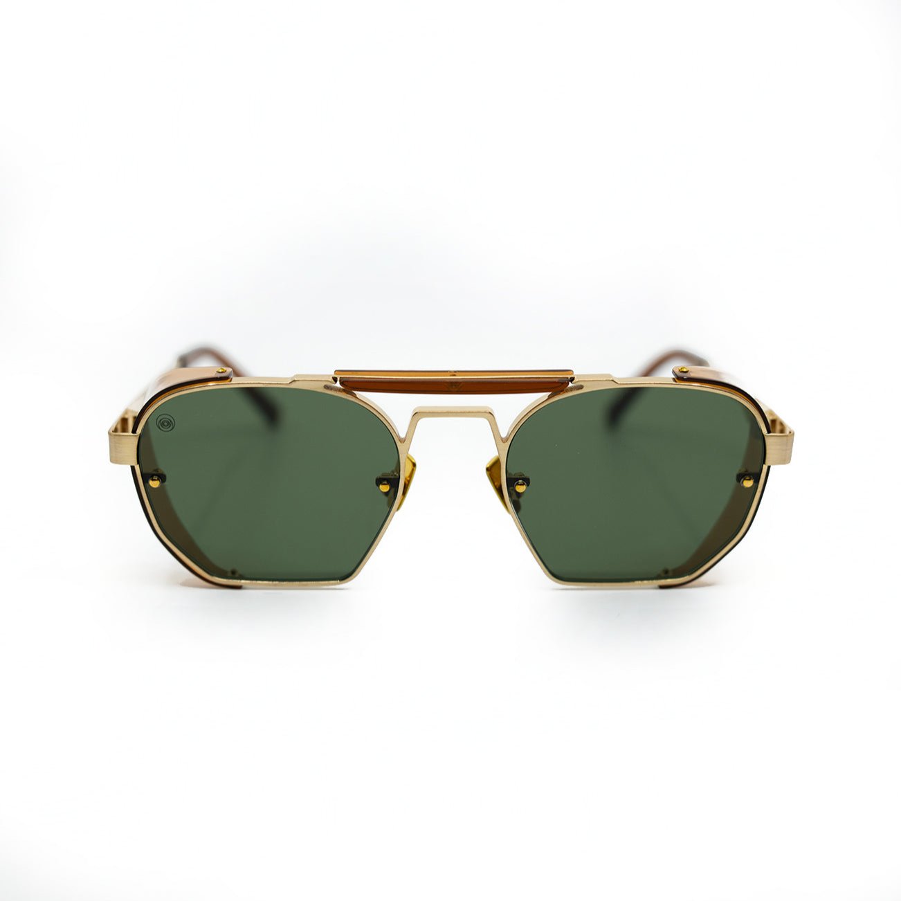 Sully Sunglasses with Brown Frame & Green Lens