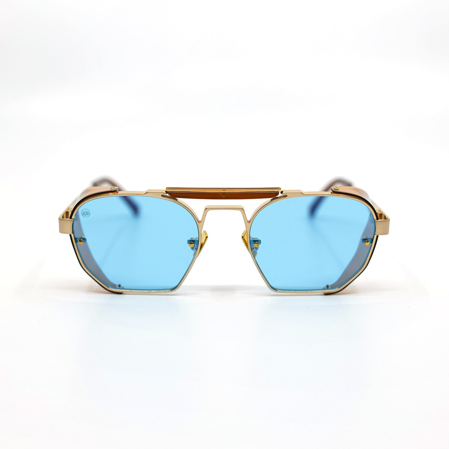 Sully Sunglasses with Brown Frame & Light Blue Lens