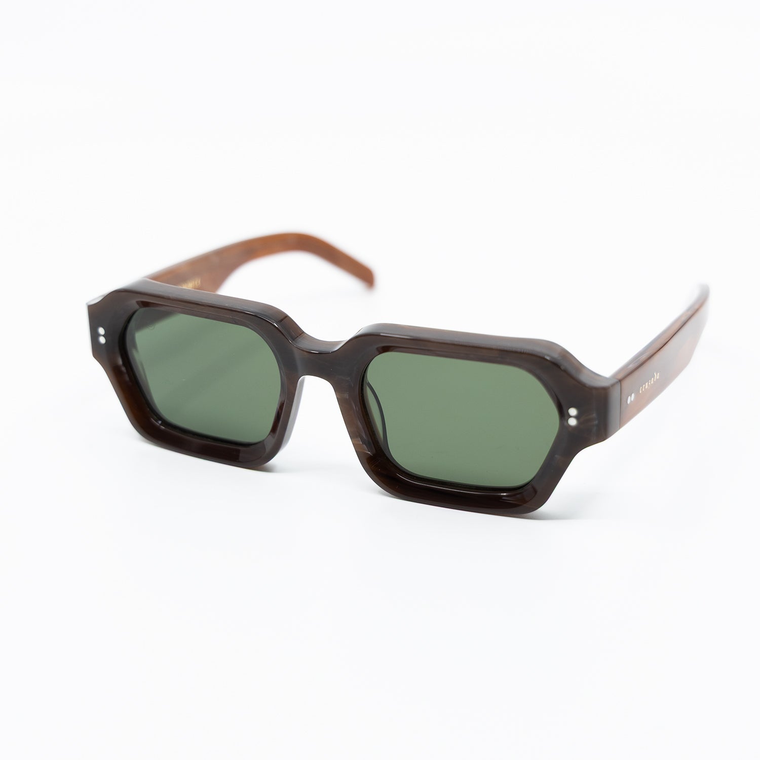 925 Sunglasses with Brown Frame & Green Lens