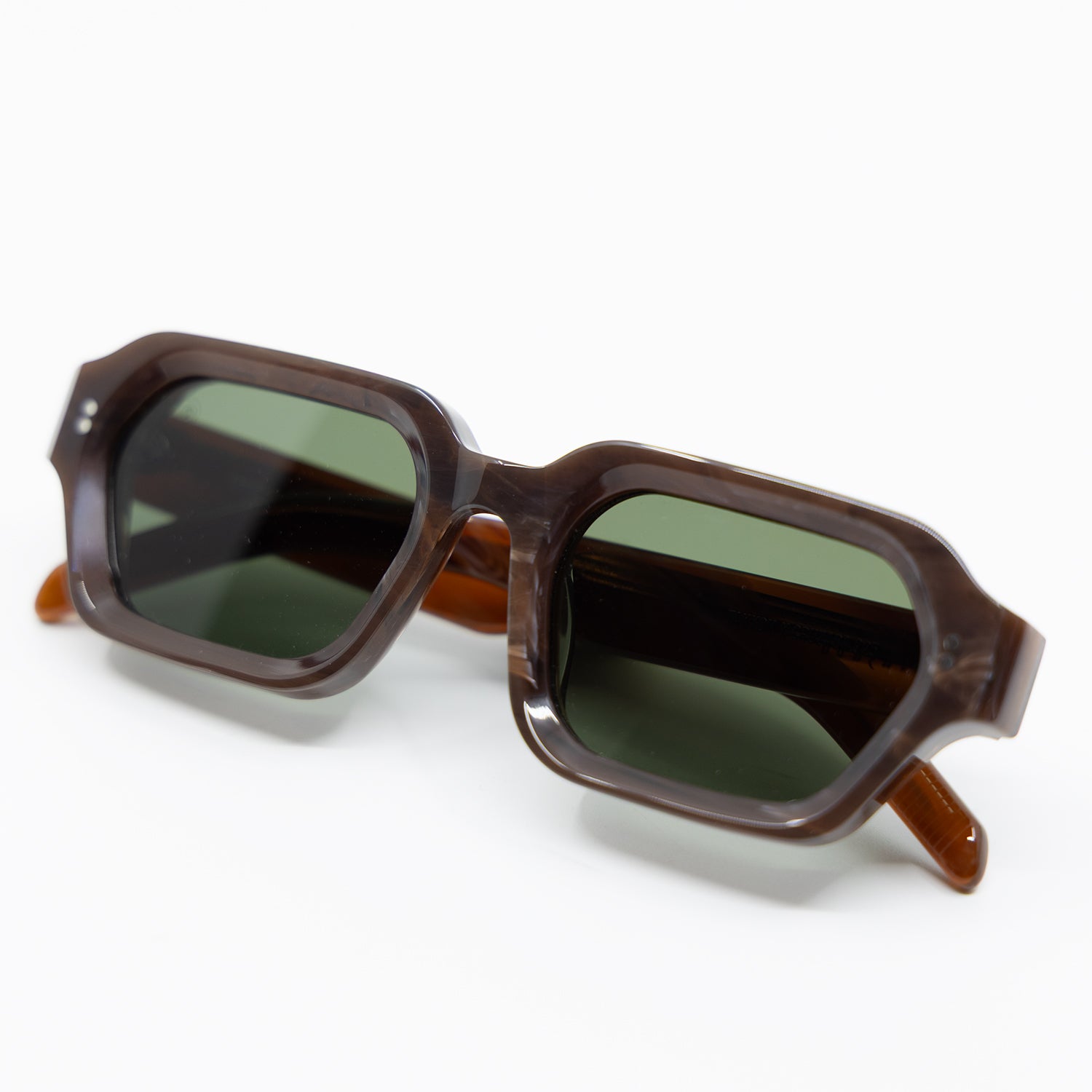 925 Sunglasses with Brown Frame & Green Lens