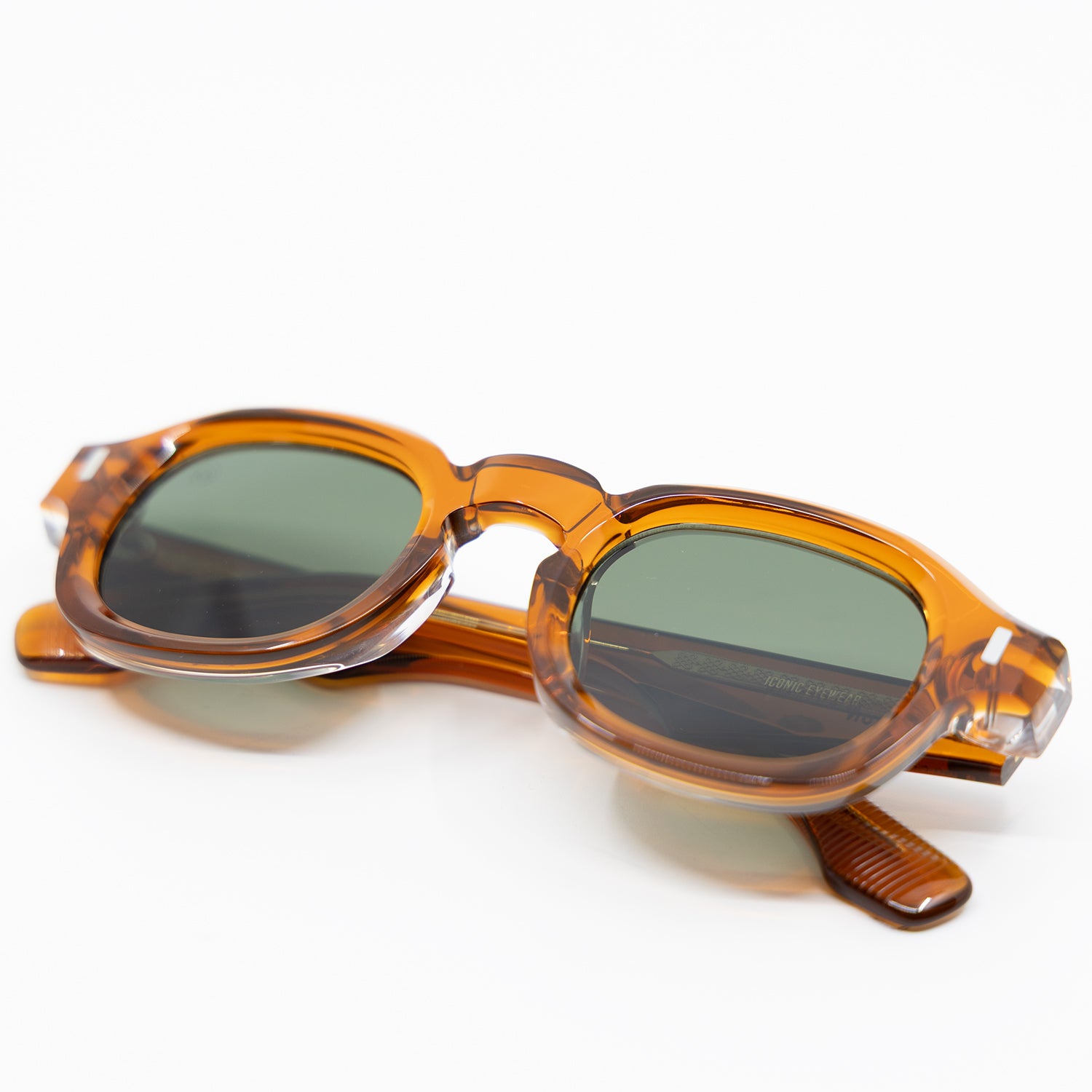 Tom Sunglasses with Amber Frame & Green Lens