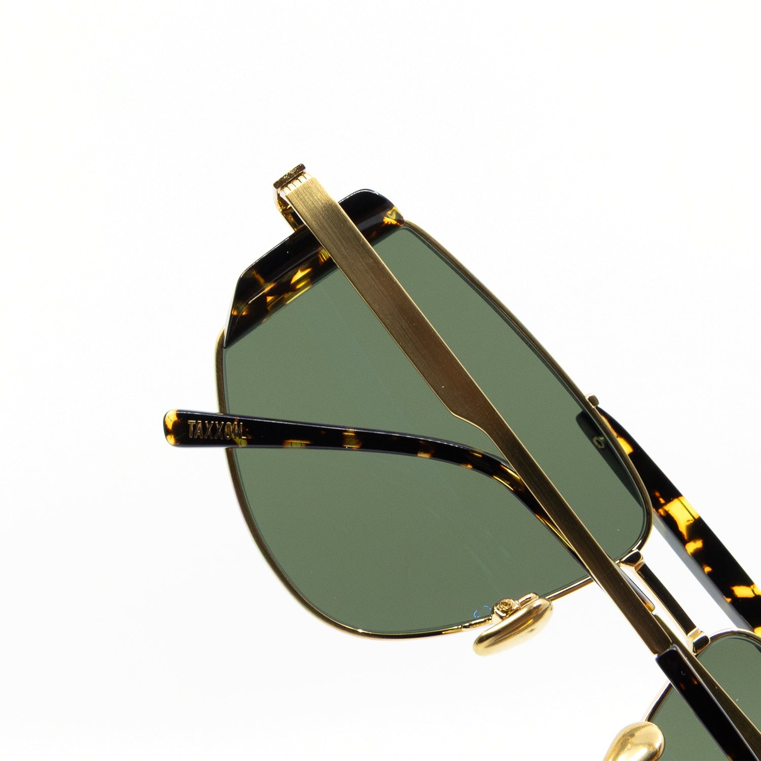 Five-O Sunglasses with Havana Frame & Green Lens