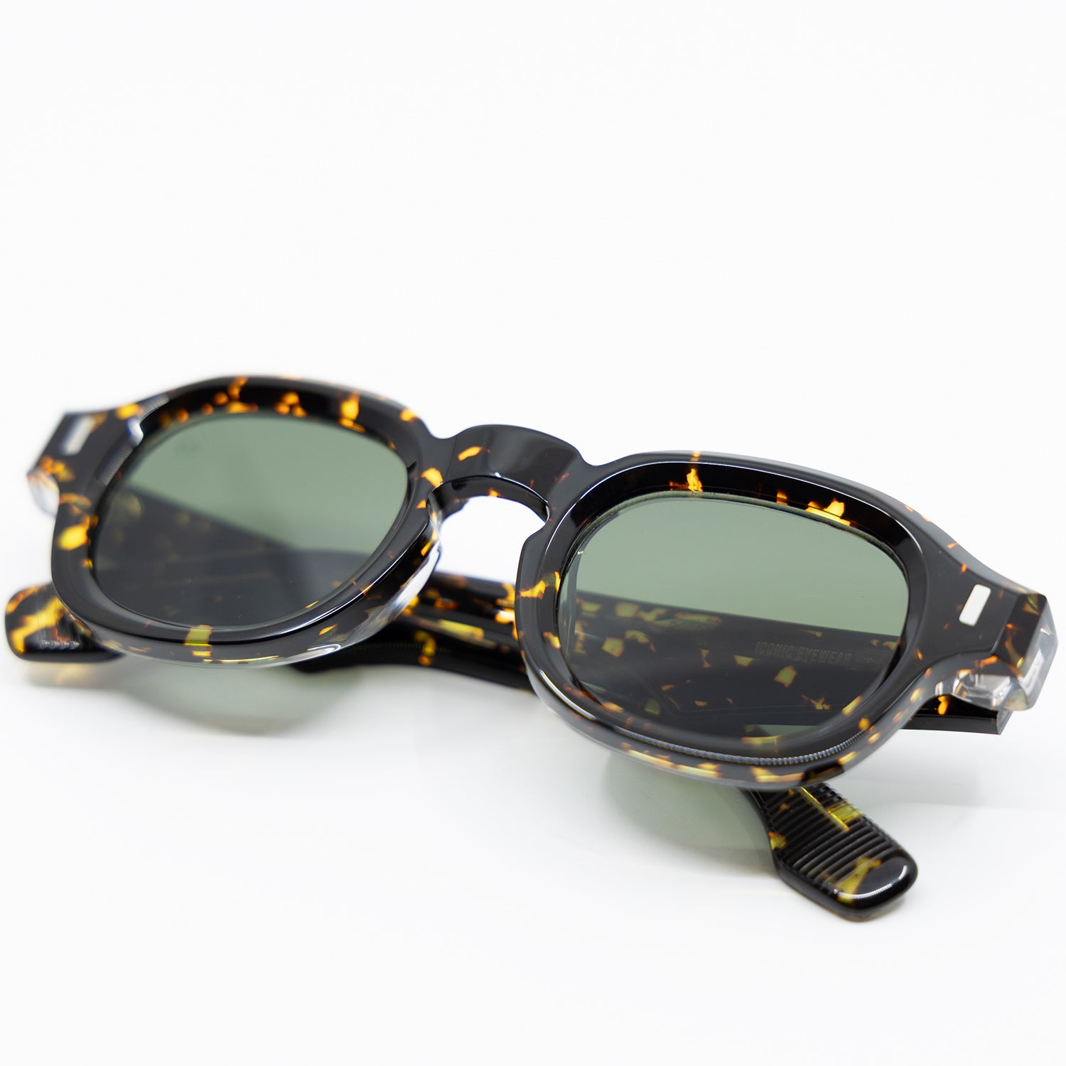 Tom Sunglasses with Havana Frame & Green Lens