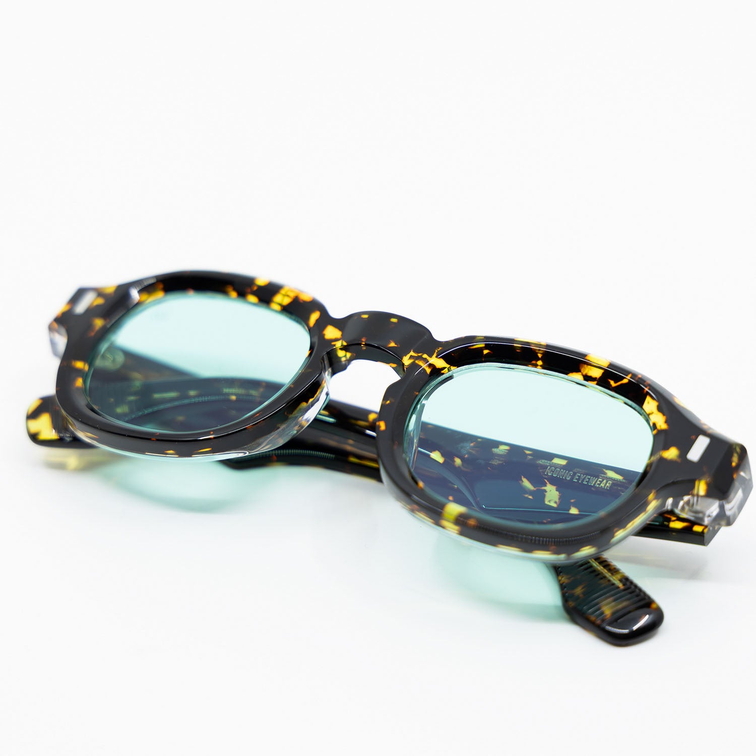 Tom Sunglasses with Havana Frame & Aqua Lens