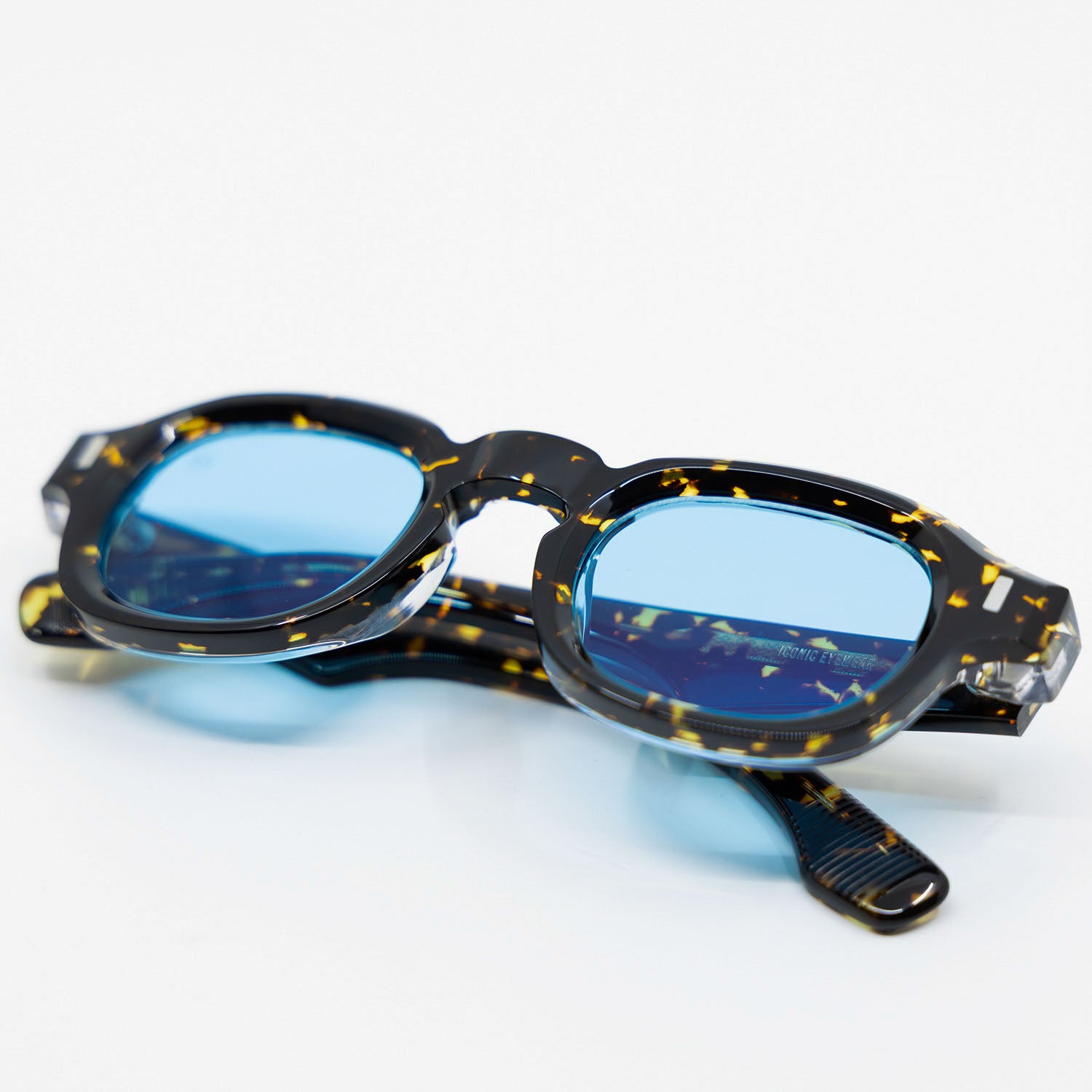 Tom Sunglasses with Havana Frame & Light Blue Lens