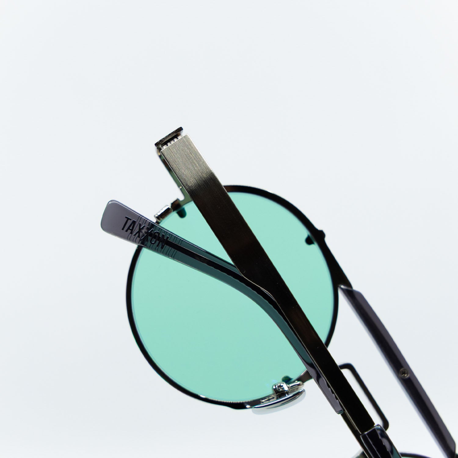 Lennon Sunglasses with Silver Frame & Aqua Lens