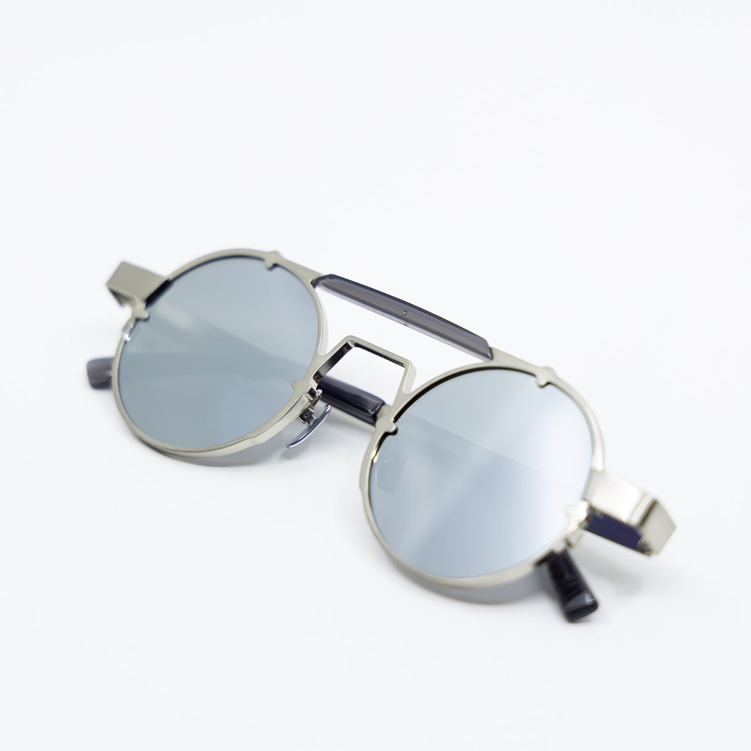 Lennon Sunglasses with Silver Frame & Silver Mirror Lens
