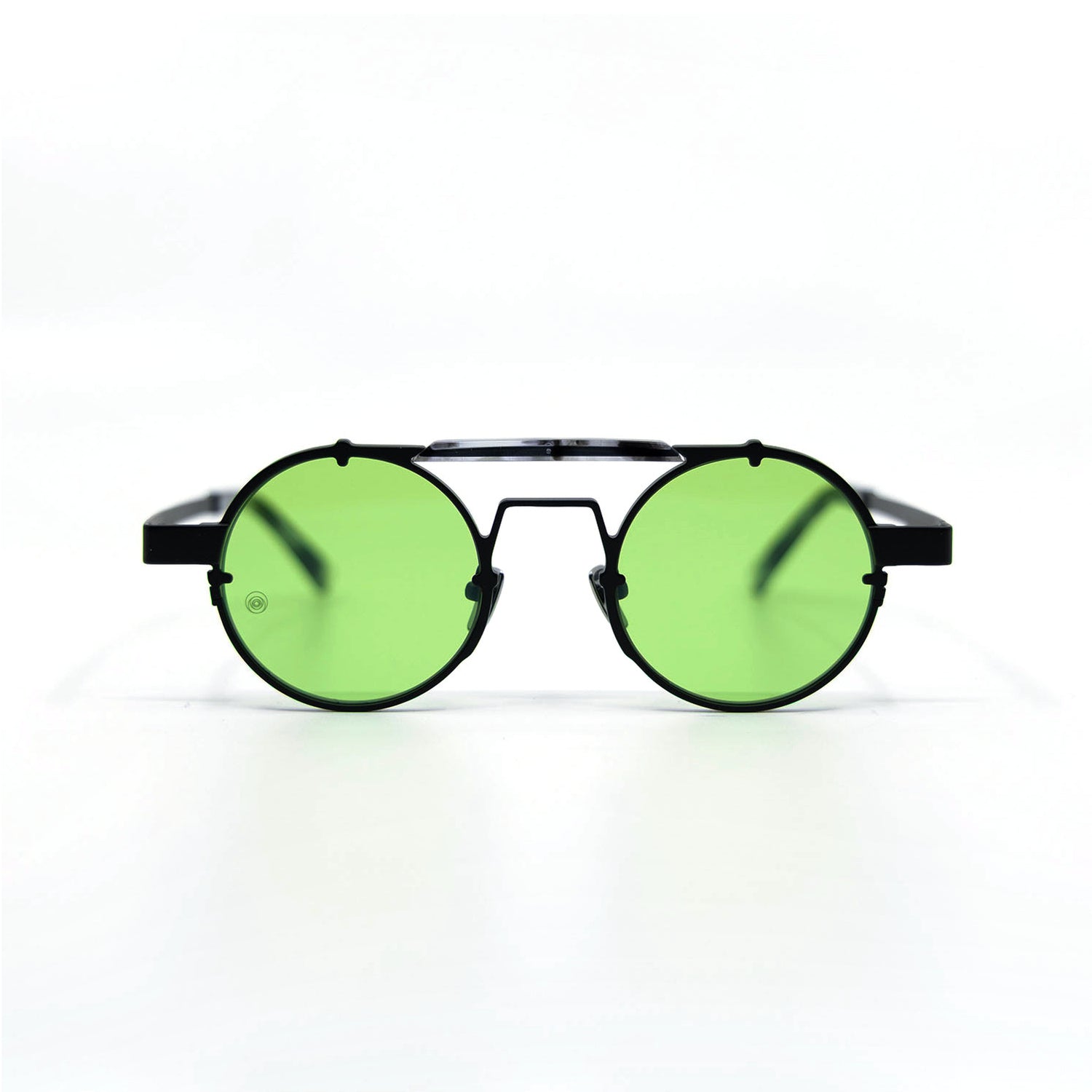Lennon Sunglasses with Black Frame & Green Lens