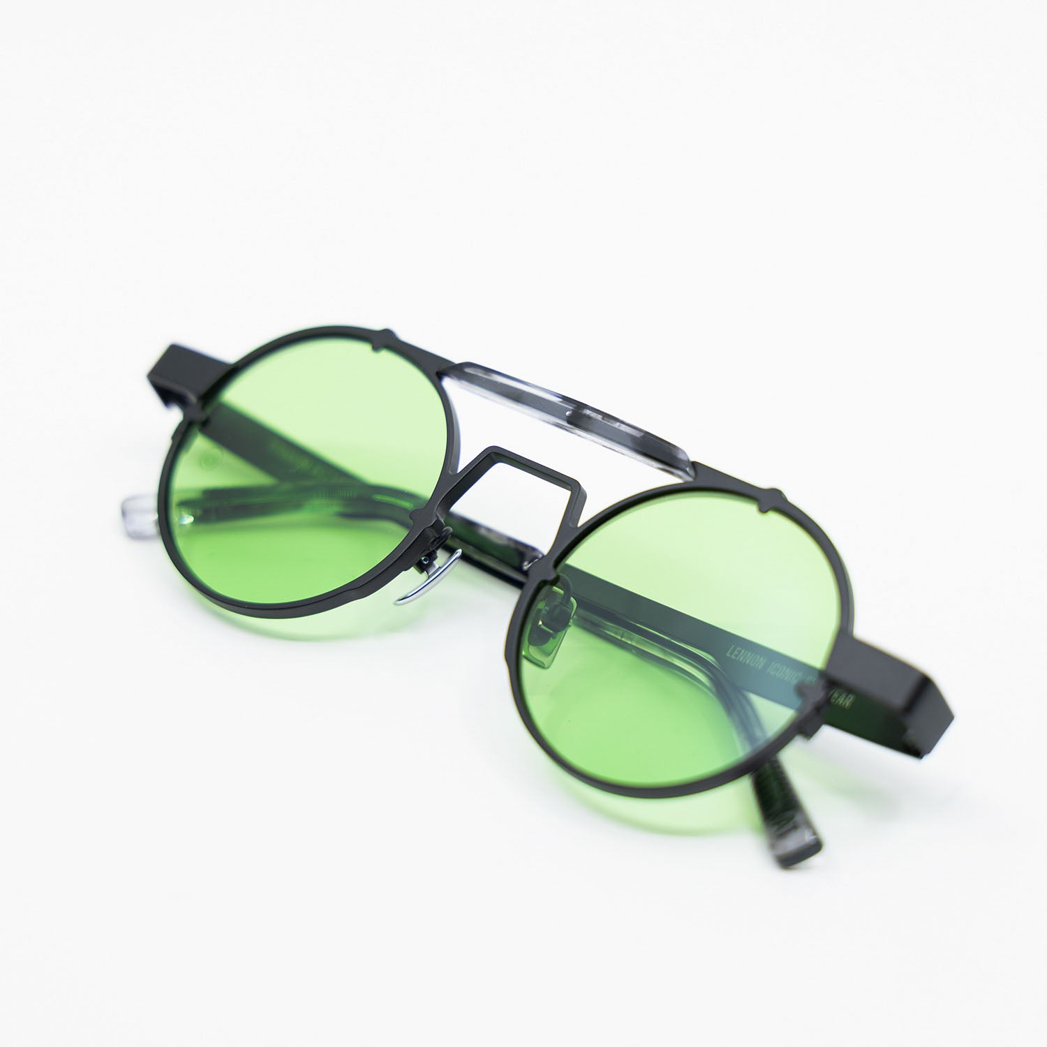 Lennon Sunglasses with Black Frame & Green Lens