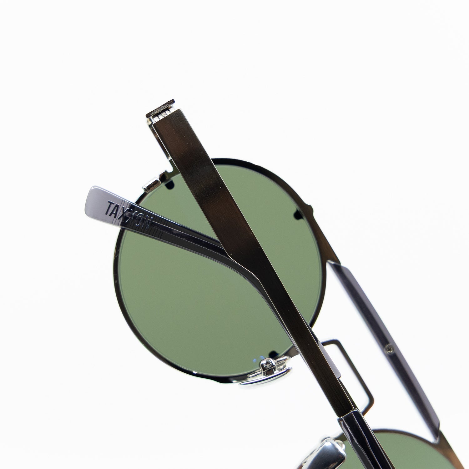 Lennon Sunglasses with Silver Frame & Green Lens