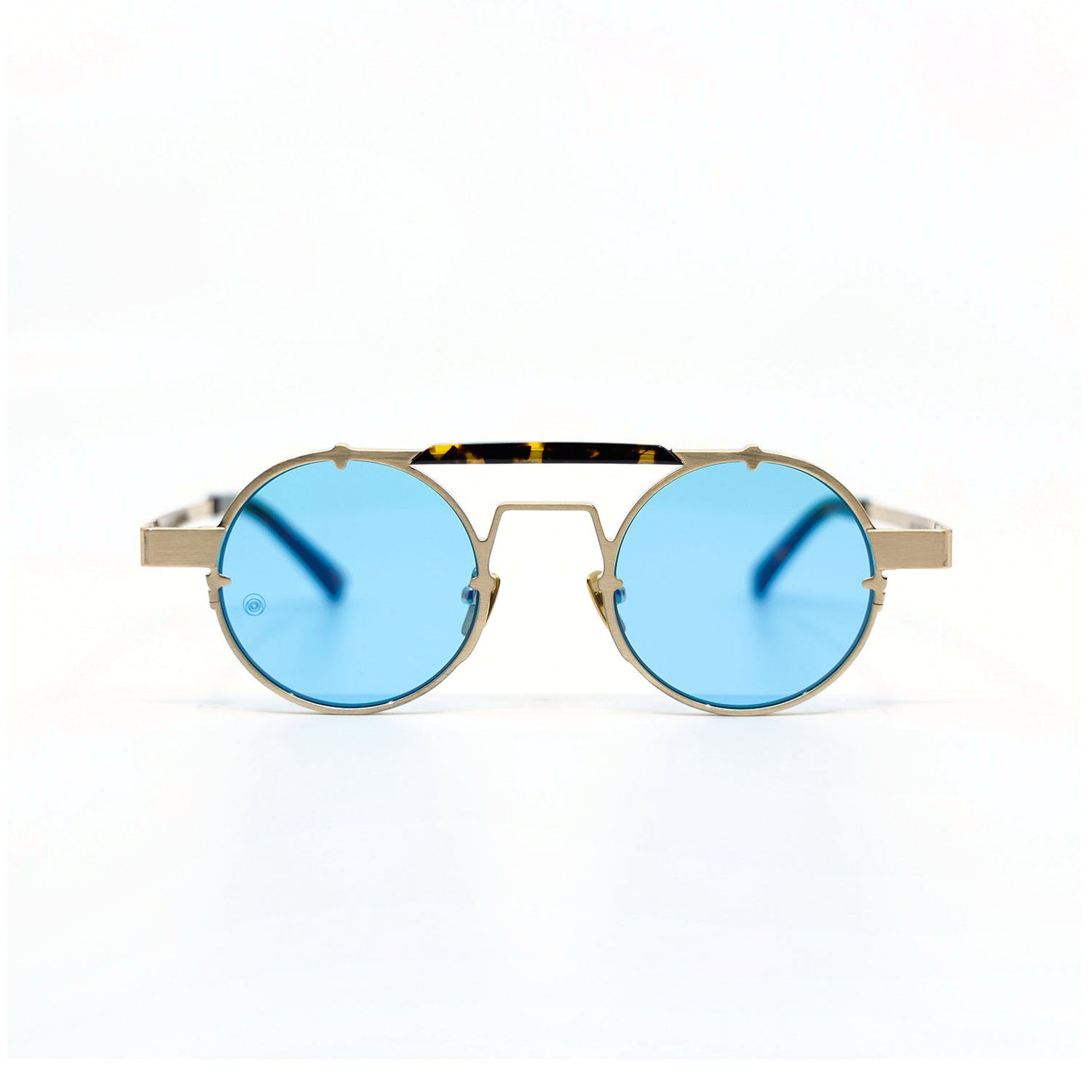 Lennon Sunglasses with Havana Frame & Light Blue Lens