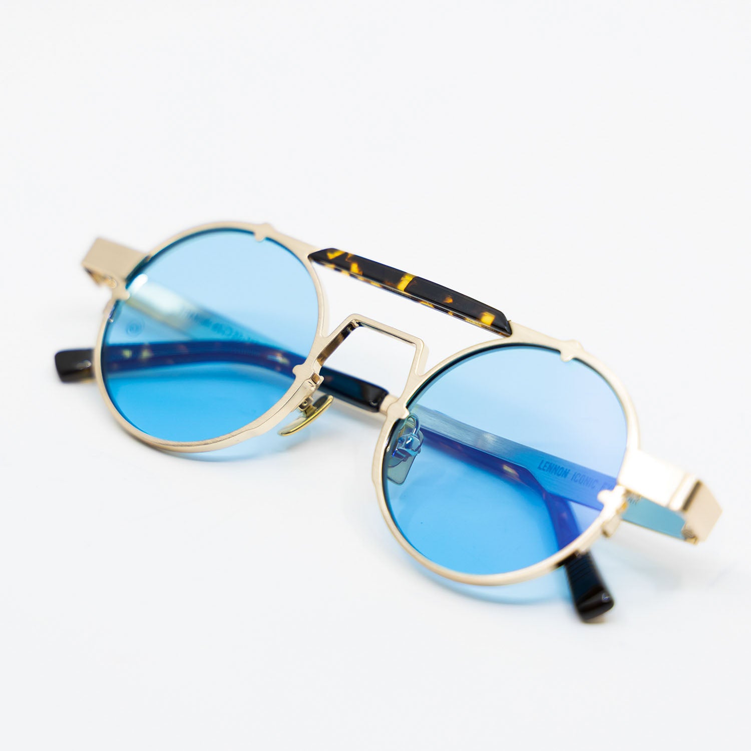 Lennon Sunglasses with Havana Frame & Light Blue Lens