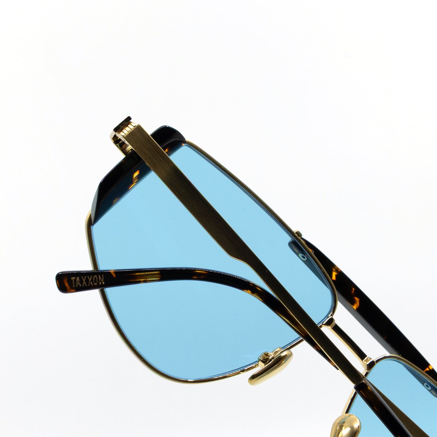 Five-O Sunglasses with Havana Frame & Light Blue Lens