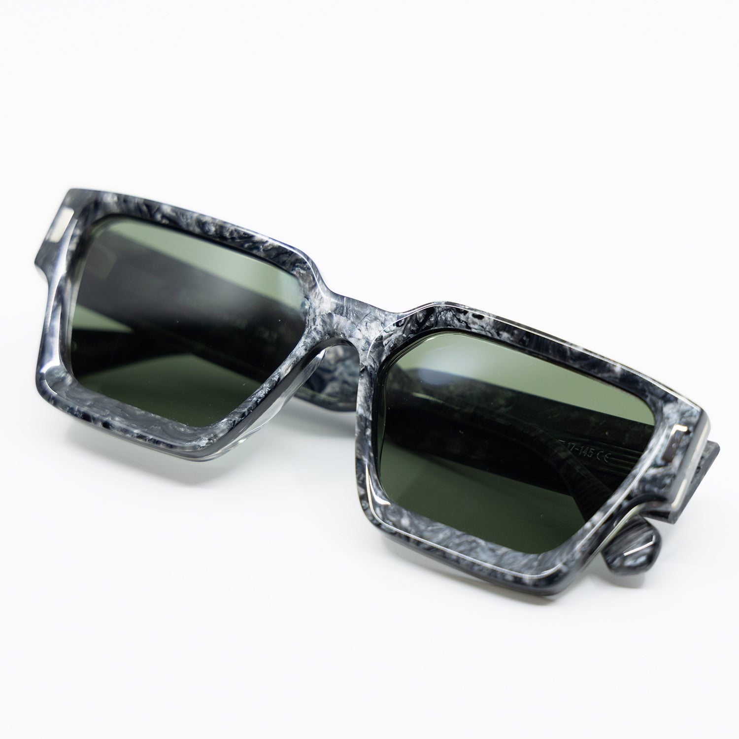 008 Sunglasses with Marble Frame & Green Lens