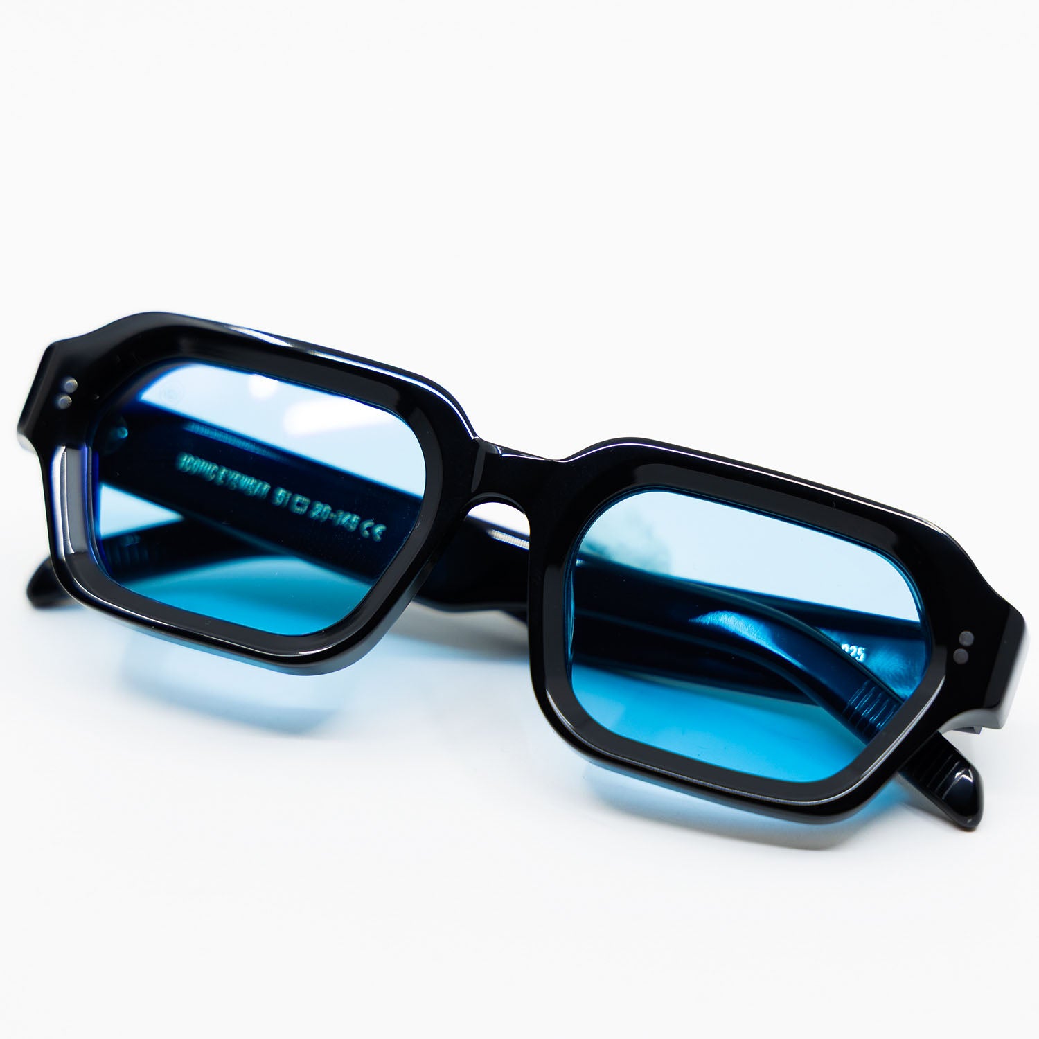 925 Sunglasses with Black Frame & Light Blue Lens