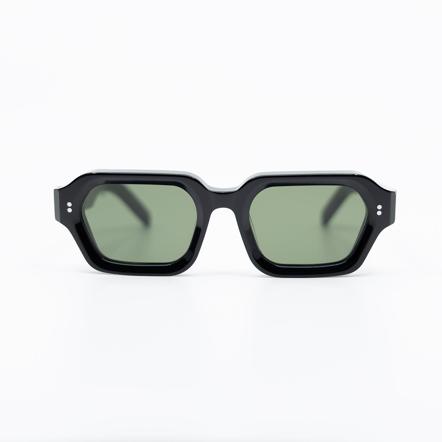 925 Sunglasses with Black Frame & Green Lens