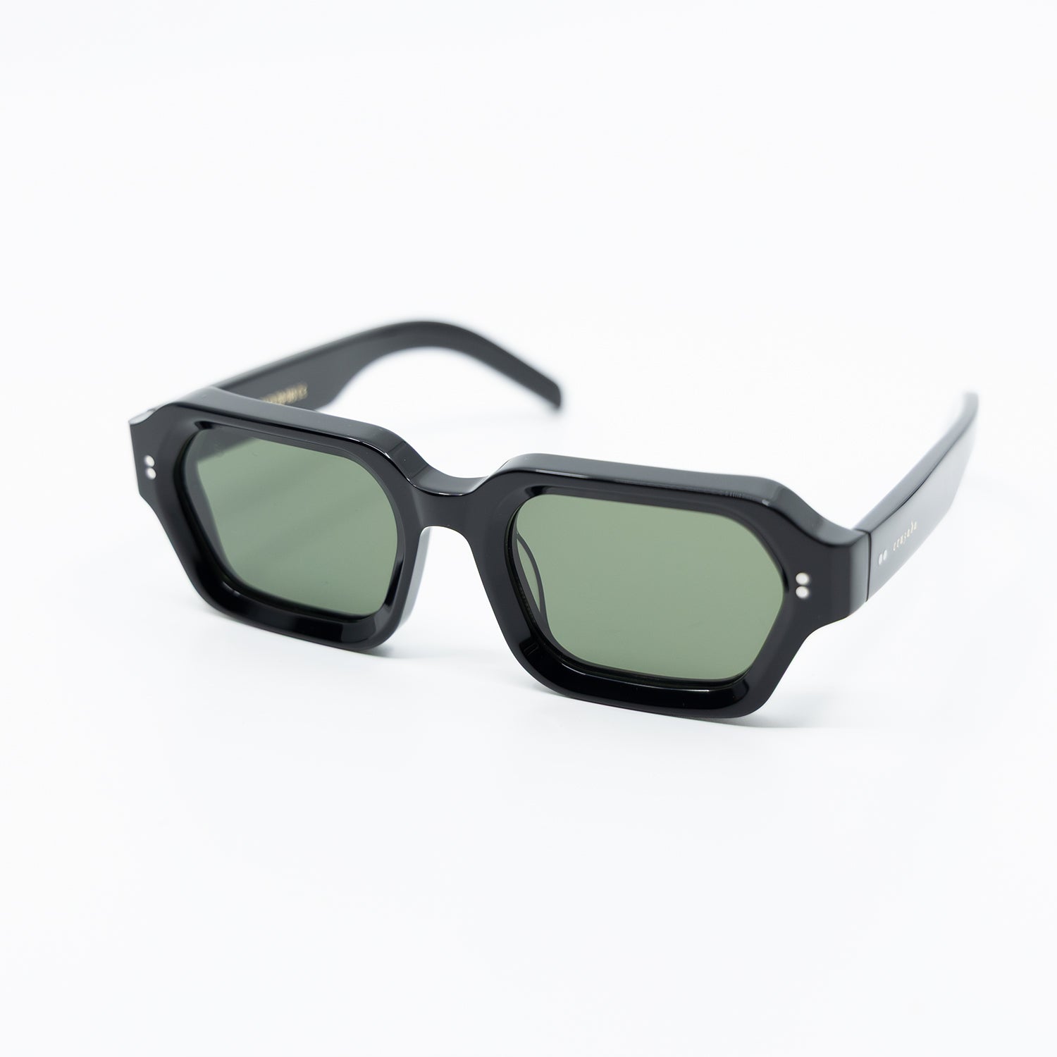 925 Sunglasses with Black Frame & Green Lens