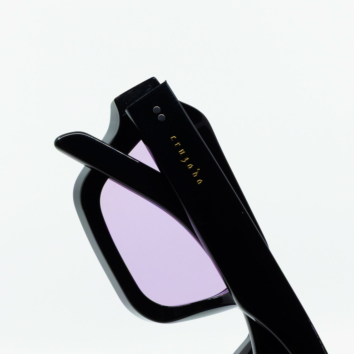925 Sunglasses with Black Frame & Purple Lens