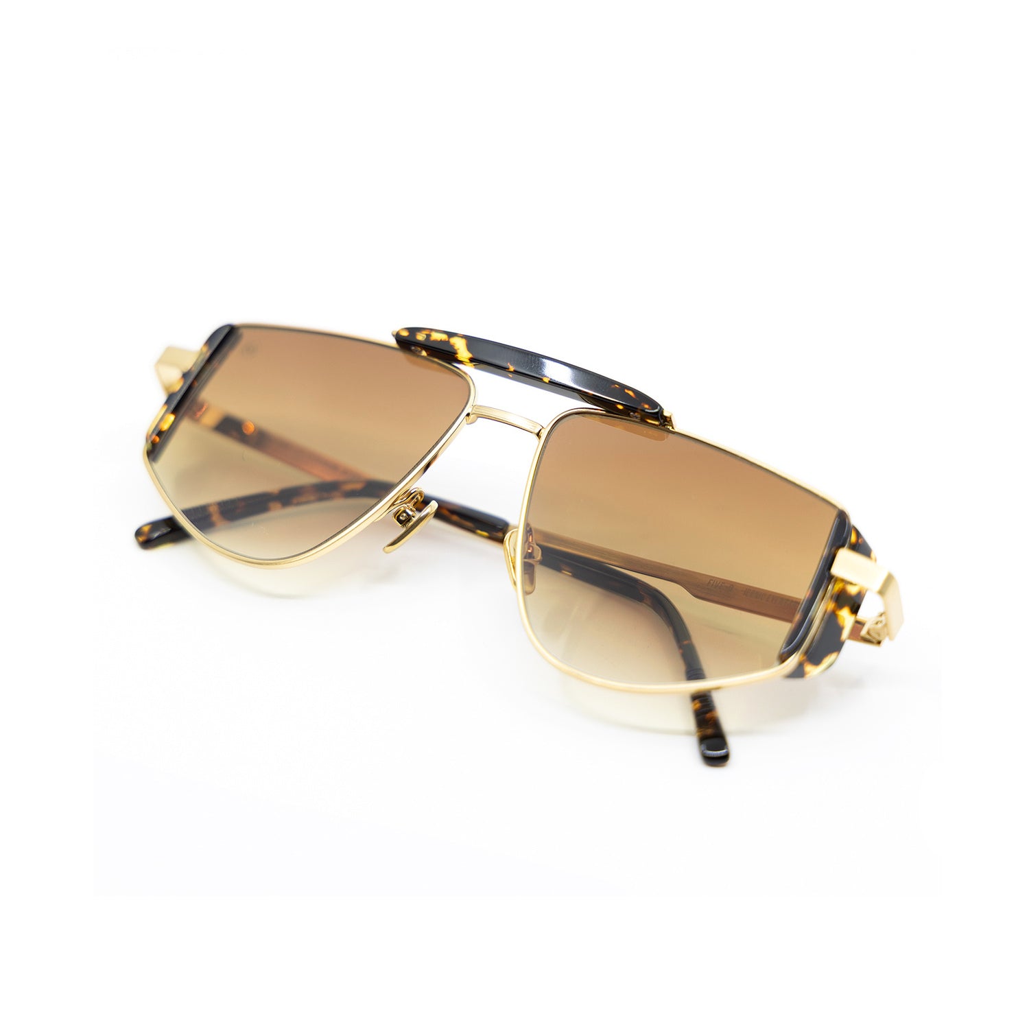 Five-O Sunglasses with Havana Frame & Brown Lens