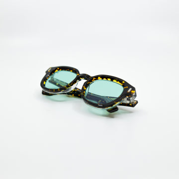TOMS Tortoise Sunglasses with Light Blue Tips Tom Sunglasses with Tortoise Frame & Light Blue Lens  main image 2