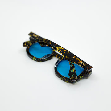 TOMS Tortoise Sunglasses with Light Blue Tips Tom Sunglasses with Tortoise Frame & Light Blue Lens  main image 3