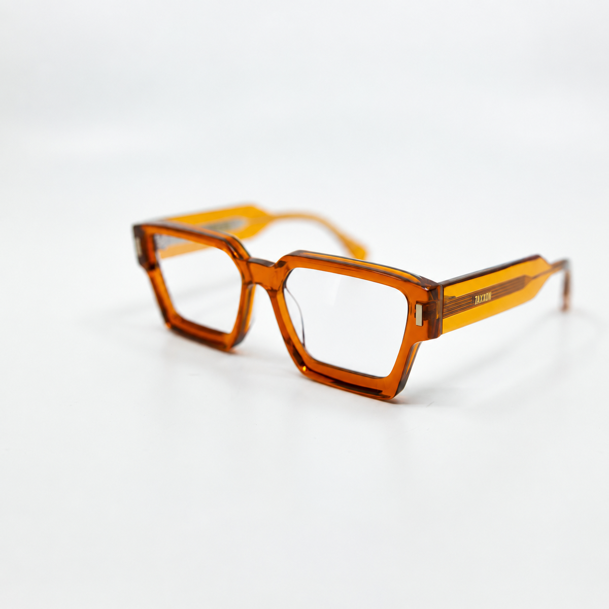 008 Amber optical frame by Taxxon — 45° view