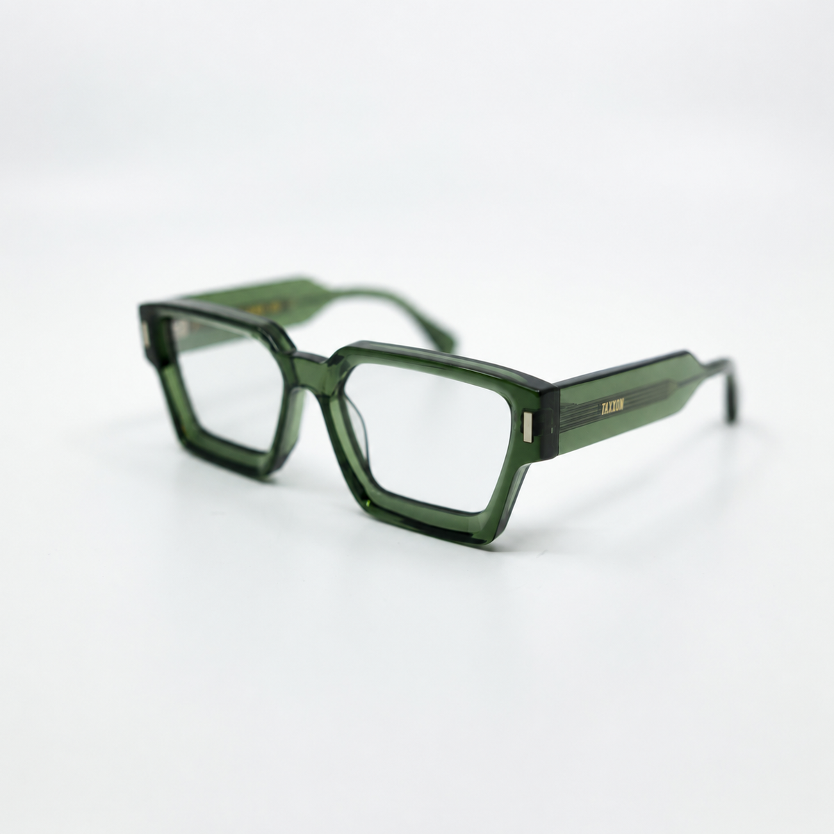 008 Olive optical frame by Taxxon — 45° view