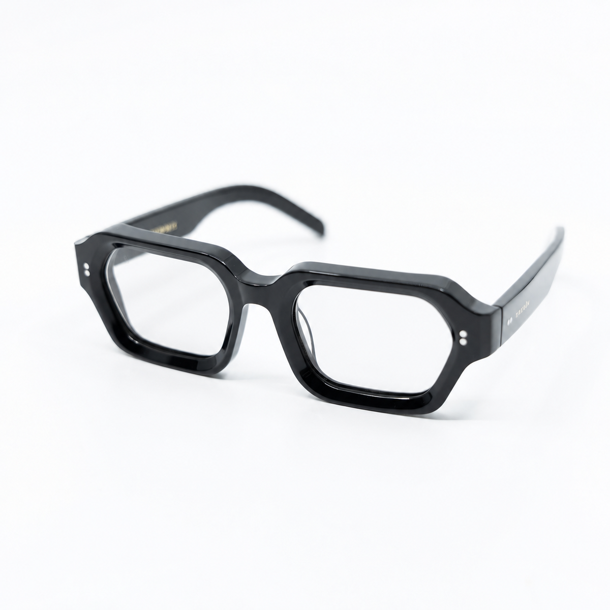 .925 Black optical frame by Taxxon — 45° view