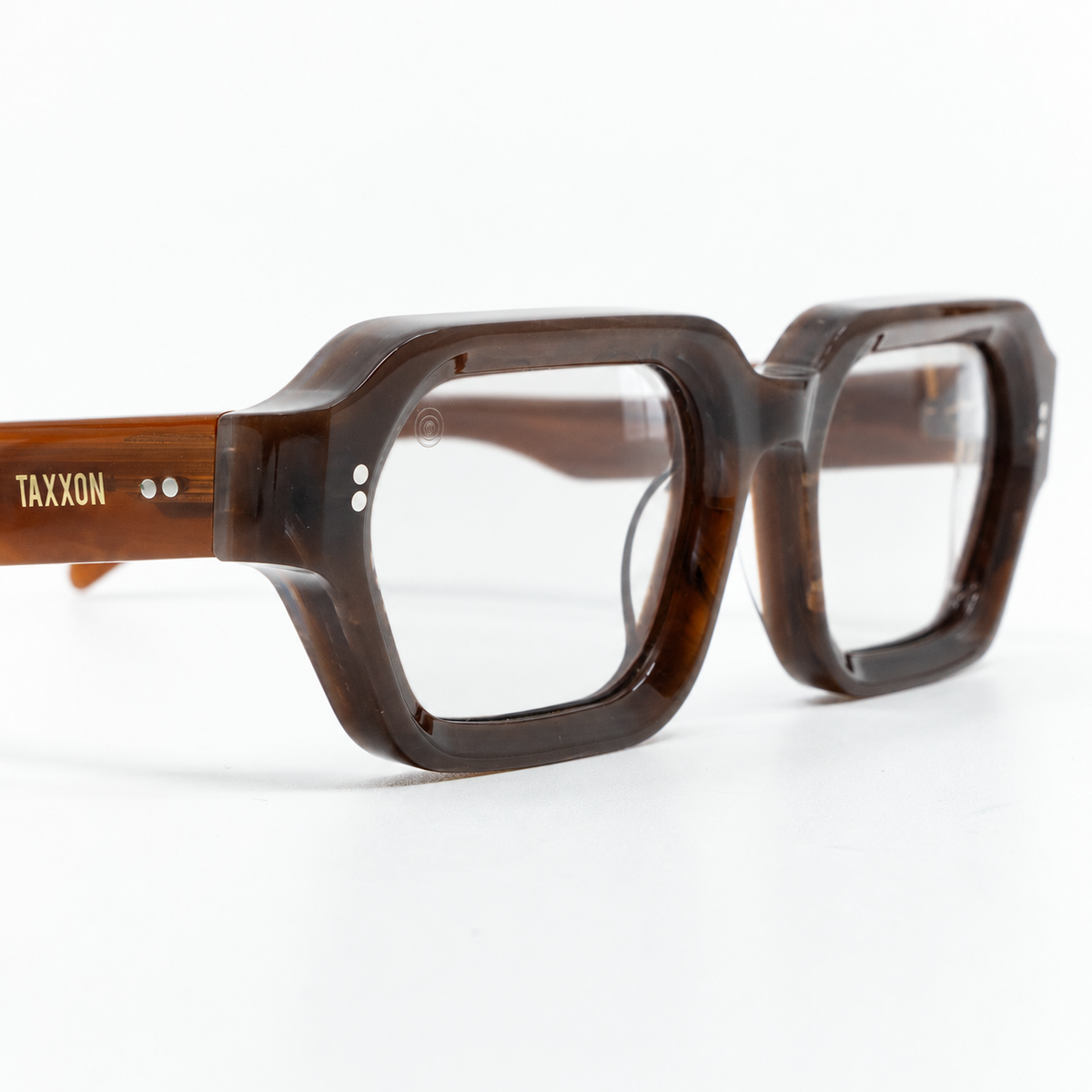 .925 Brown optical frame by Taxxon — detail