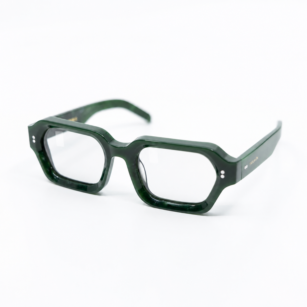 .925 Olive optical frame by Taxxon — 45° view