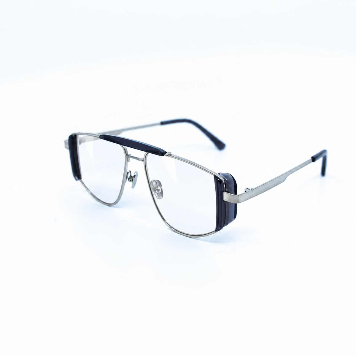 Five-O Silver optical frame by Taxxon — 45° view