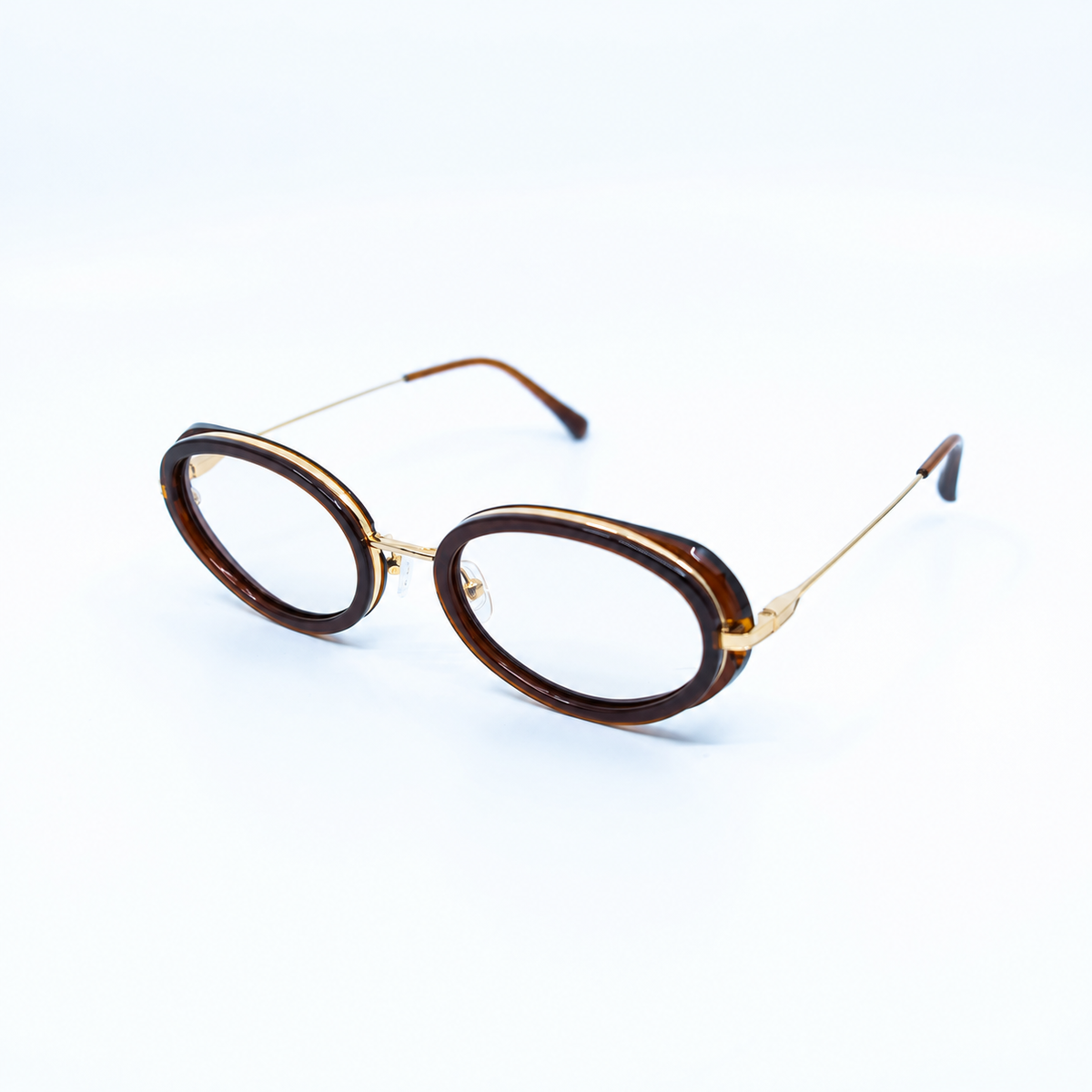 Gala Brown optical frame by Taxxon — 45° view
