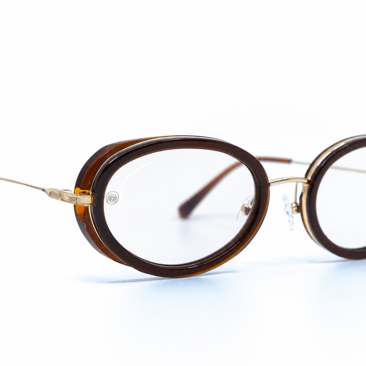 Gala Brown optical frame by Taxxon — detail