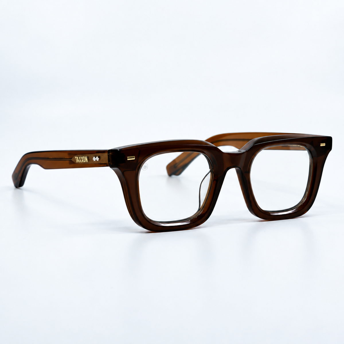 Zid Brown optical frame by Taxxon — 45° view