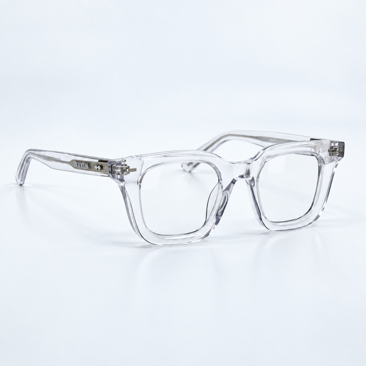 Zid Clear optical frame by Taxxon — 45° view